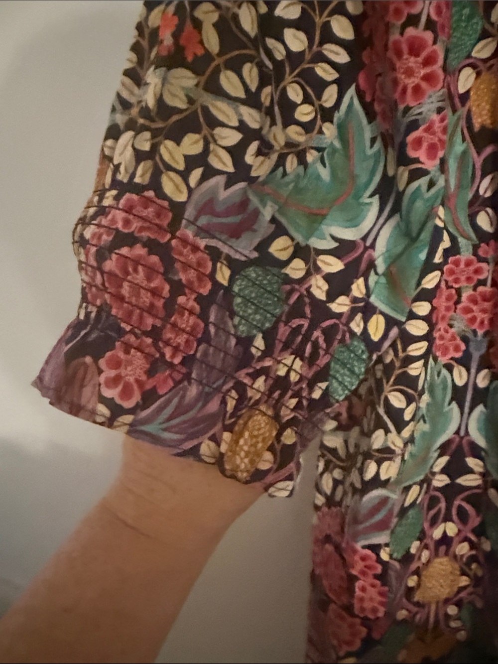 J.Crew Liberty Fabric Floral Smocked Blouse Size Medium - Picture 3 of 9